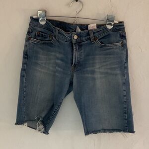 Lucky Brand Women's Blue Distressed Denim Bermuda Shorts